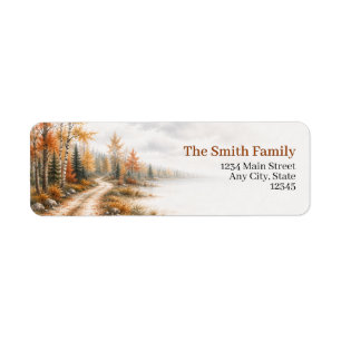 Fall Forest Return Address Labels Autumn Path