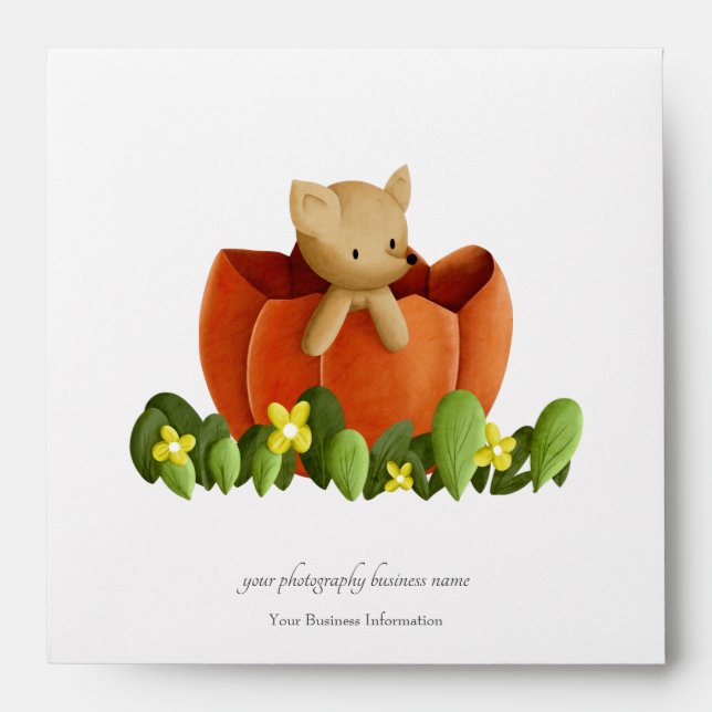 Fall Fox in Pumpkin CD sleeve for photographers Envelope (Front)
