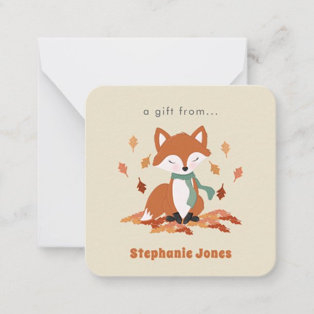 Fall Fox Woodland Birthday Card (Front)