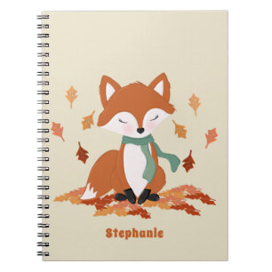 Fall Fox Woodland Birthday Notebook