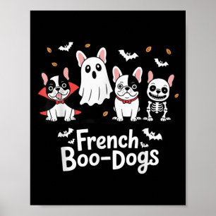 Fall French Bulldog Halloween French Boo Dogs Funn Poster