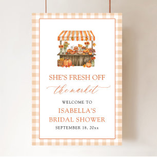 Fall Fresh Off the Market Bridal Shower Welcome Poster