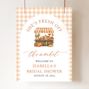 Fall Fresh Off the Market Bridal Shower Welcome Poster