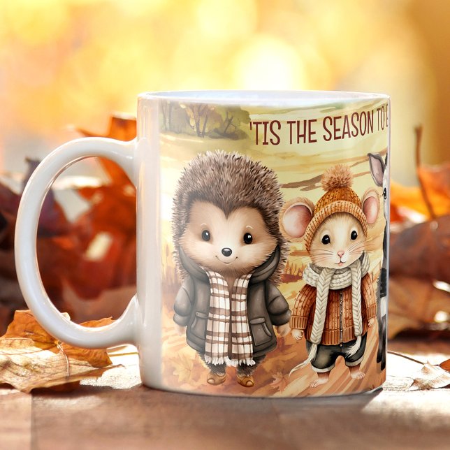 Fall Friends Cute Animals Name Coffee Mug  (Fall Friends Cute Animals Name Coffee Mug)
