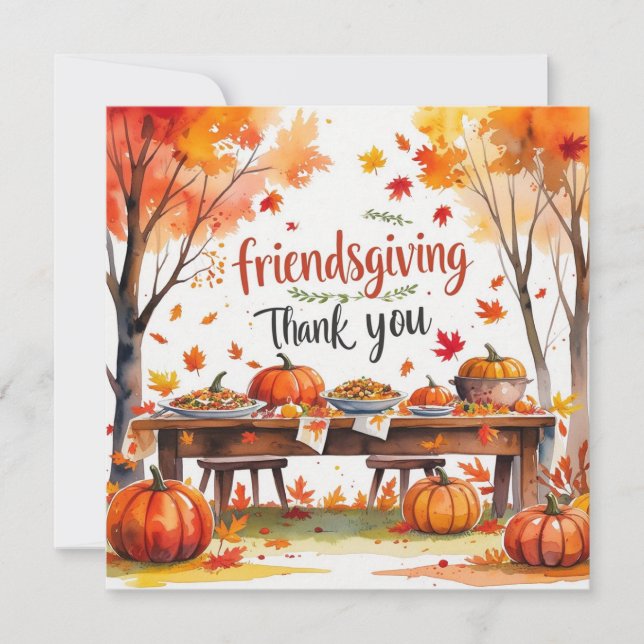 Fall Friendsgiving  Thank You Card (Front)