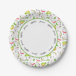 Fall Fruit Apples and Pears Paper Plate