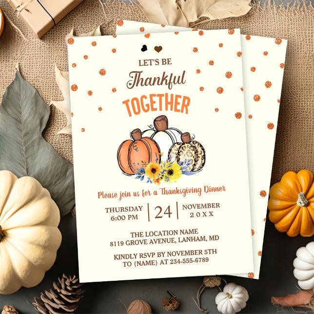 Fall Fumpkin Thankgiving Dinner Party Invitation (Creator Uploaded)