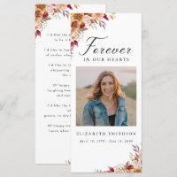 Fall Funeral Forever in our Hearts Poem Prayer