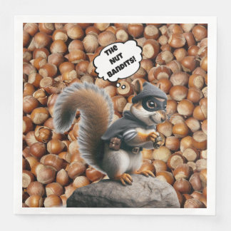 Fall Funny Squirrel Bandit Paper Napkin