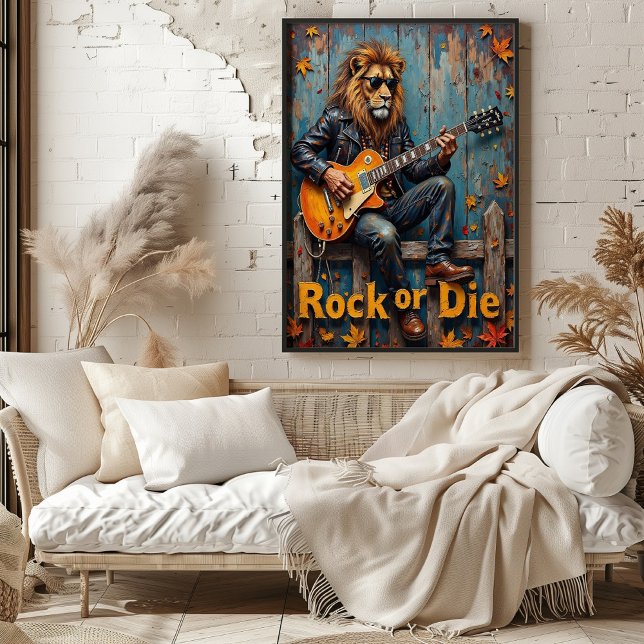 Fall Fusion: Lion's Grunge Anthem Poster (Creator Uploaded)