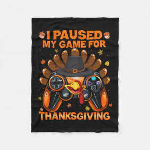 Fall Gaming Controller Turkey Funny Boy Kids Fleece Blanket