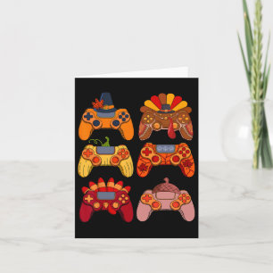Fall Gaming Video Game Turkey Thanksgiving Day 1  Card
