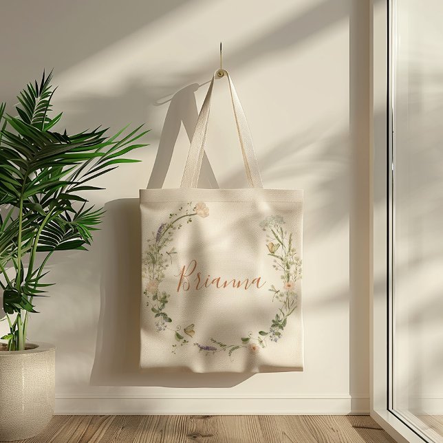 Fall Garden Wildflower Bridesmaid Tote Bag (Creator Uploaded)