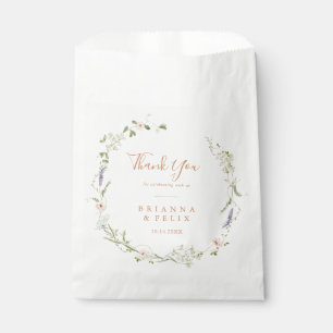 Fall Garden Wildflower Thank You Wedding Favour Bags