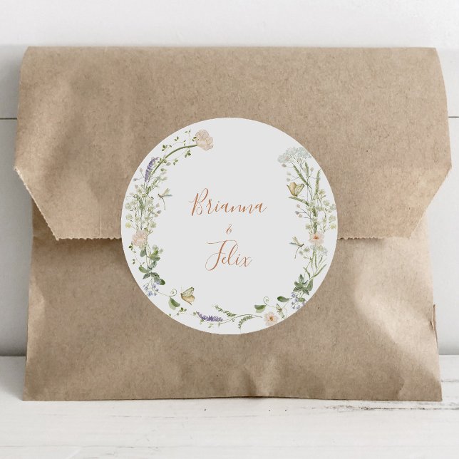 Fall Garden Wildflower Wedding Envelope Seals (Creator Uploaded)