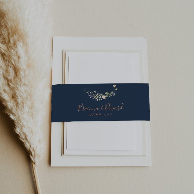 Fall Garden Wildflower Wedding  Invitation Belly Band (Creator Uploaded)