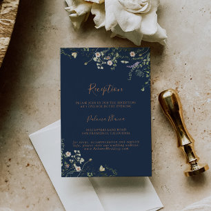 Fall Garden Wildflower Wedding Reception Enclosure Card