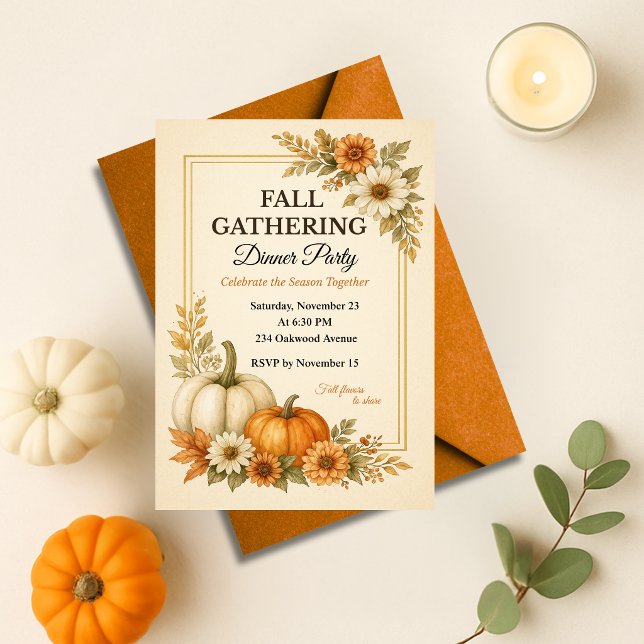 Fall Gathering Dinner Party Invitation (Creator Uploaded)