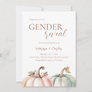 Fall Gende Reveal Pastel Pumpkin Invitation 