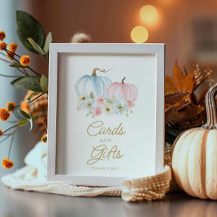 Fall Gender Reveal Cards and Gifts Baby Shower Poster