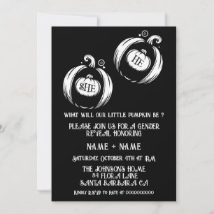 Fall Gender Reveal   Gender Neutral Little Pumpkin Invitation