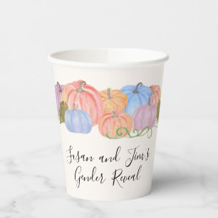 Fall Gender Reveal Little Pumpkin Theme  Paper Cups