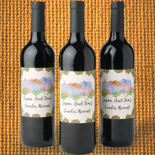 Fall Gender Reveal Little Pumpkin Theme  Wine Label