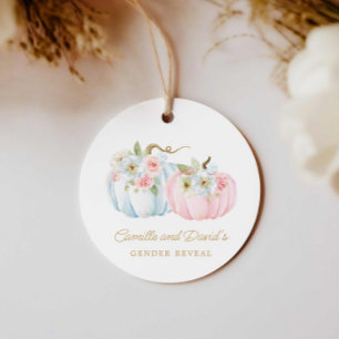 Fall Gender Reveal Pumpkin Baby Shower Favour Tags