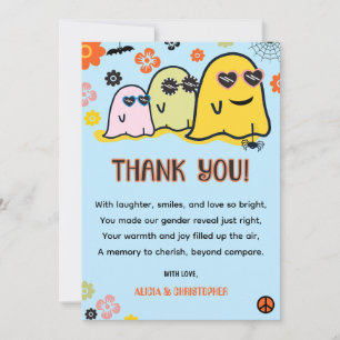 Fall Gender reveal thank you cards pink and blue 