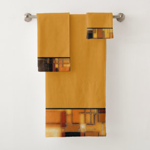 Fall geometric bath towel set