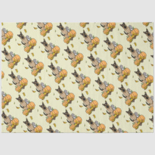 Fall German Shepherd Dog (black tan) Pumpkins Cute Tissue Paper