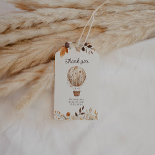 Fall Ghost Hot Air Balloon Baby Shower Gift Tags