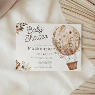 Fall Ghost Hot Air Balloon Baby Shower Invitation