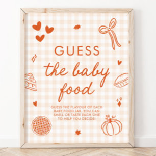 Fall Gingham Cutie Pie Guess the Baby Food Game Poster