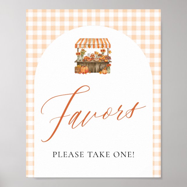 Fall Gingham Fresh Off The Market Favours Poster (Front)