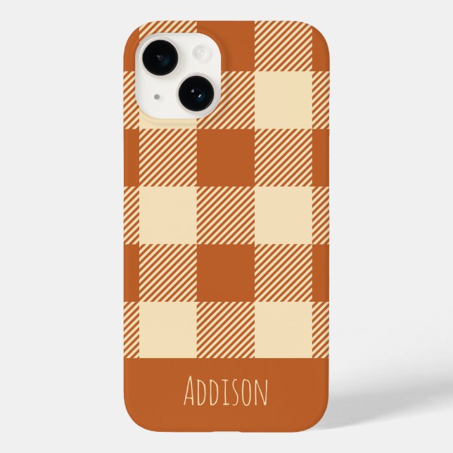 Fall Gingham Pattern Personalised Case-Mate iPhone Case (Back)