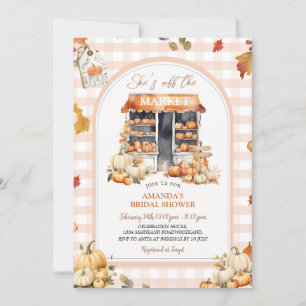 Fall Gingham She's Off The Market Bridal Shower  Invitation
