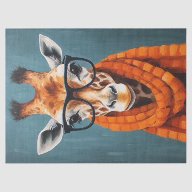 Fall Giraffe Fashionista Tissue Paper (Front)