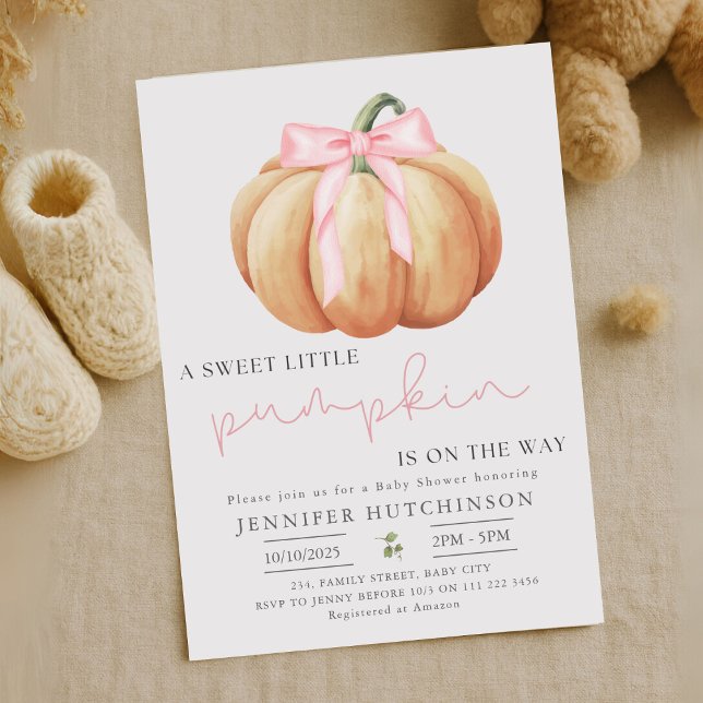 Fall Girl Pumpkin Baby Shower Invitation (Fall Girl Pumpkin Baby Shower Invitation)