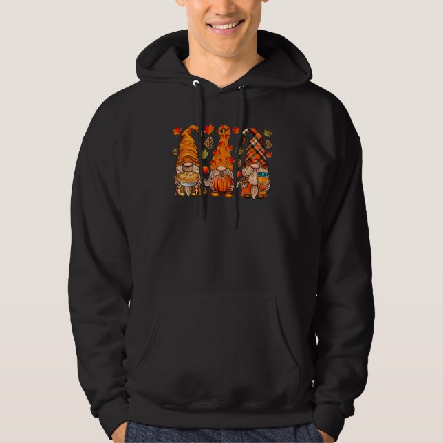 Fall Gnome  Autumn Leaves Thanksgiving Gnome Hoodie (Front)