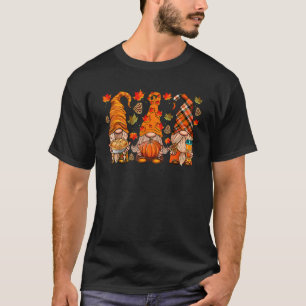 Fall Gnome Autumn Leaves Thanksgiving Gnome Match T-Shirt