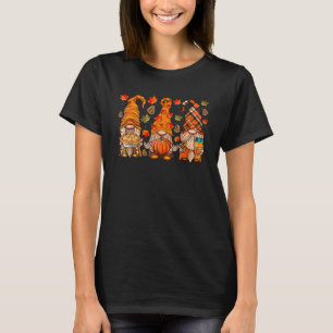 Fall Gnome Autumn Leaves Thanksgiving Gnome Match T-Shirt