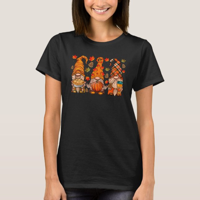Fall Gnome  Autumn Leaves Thanksgiving Gnome T-Shirt (Front)