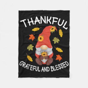 Fall Gnome Autumn Thanksgiving Men Women Fleece Blanket