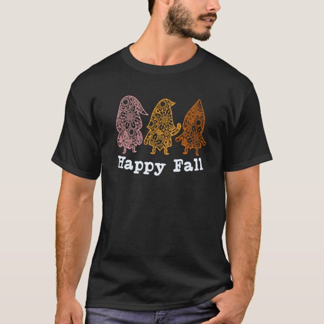 Fall Gnome Pilgrim Gnomes Happy Thanksgiving T-Shirt (Front)