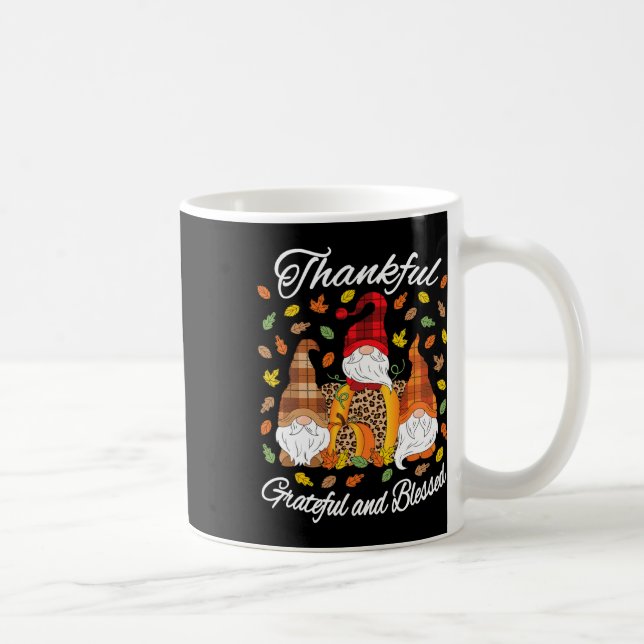 Fall Gnome Plaid Leopard Pumpkin Thanksgiving Bles Coffee Mug (Right)