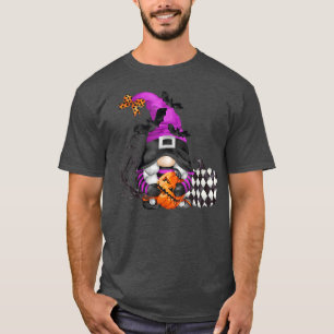 Fall Gnome Pumpkin Plaid Autumn Halloween T-Shirt