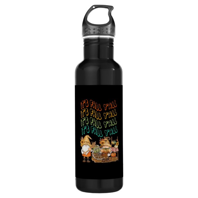 Fall Gnome With Our It’s Fall Y’all Design 710 Ml Water Bottle (Front)