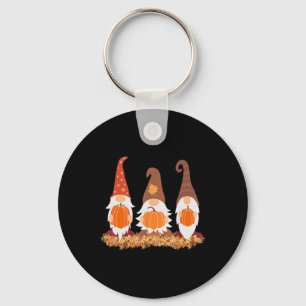 Fall Gnomes And Autumn Leaves Cute Graphic Gifts  Key Ring