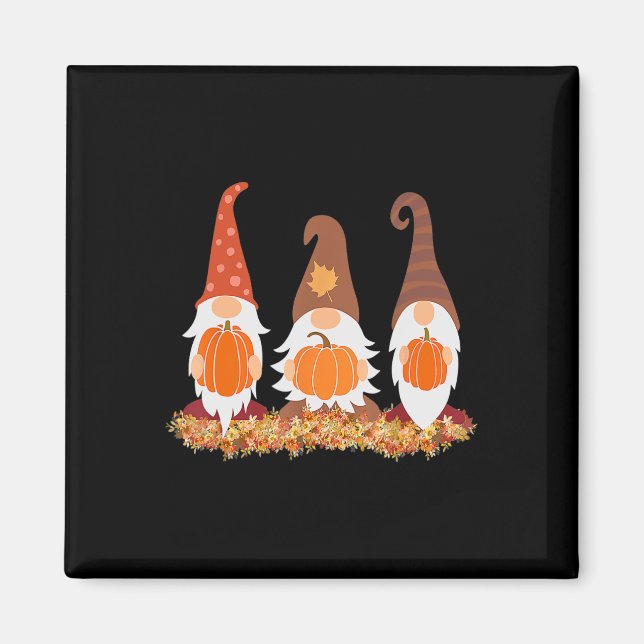 Fall Gnomes And Autumn Leaves Cute Graphic Gifts  Magnet (Front)